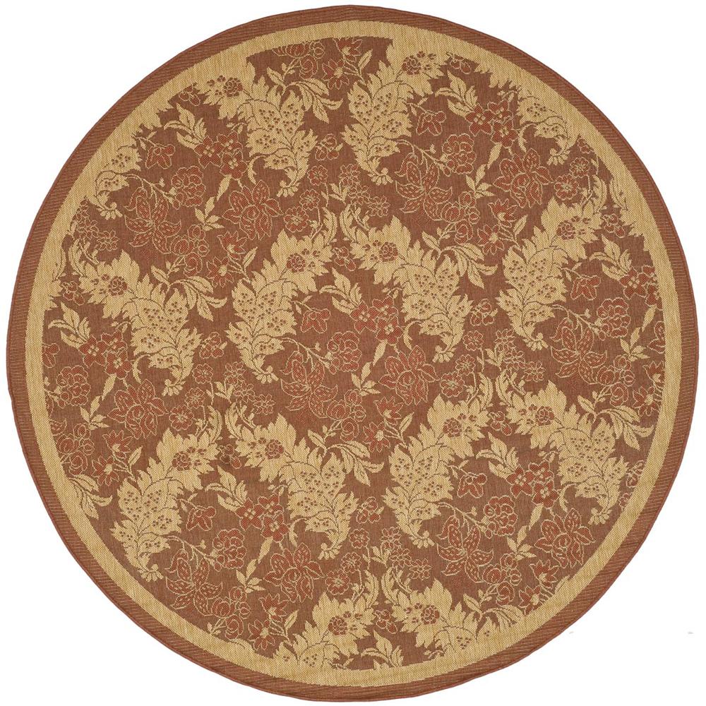 COURTYARD, BRICK / NATURAL, 6'-7" X 6'-7" Round, Area Rug, CY6582-48-7R. Picture 1