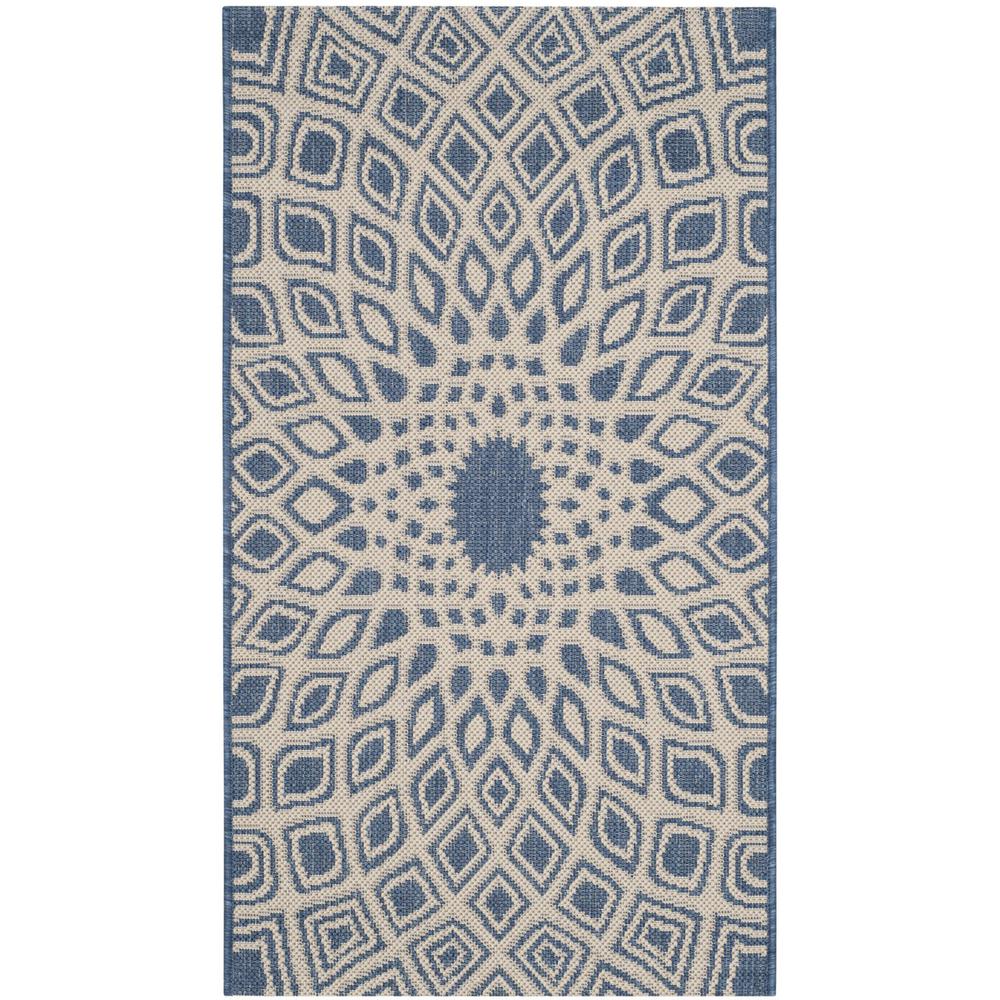 COURTYARD, BLUE / BEIGE, 2' X 3'-7", Area Rug, CY6616-23321-2. Picture 1