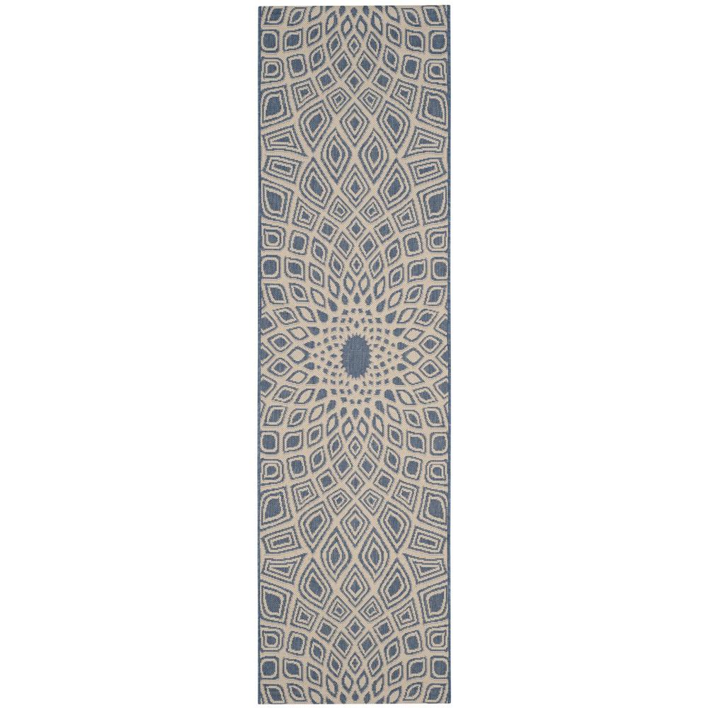 COURTYARD, BLUE / BEIGE, 2'-3" X 8', Area Rug, CY6616-23321-28. Picture 1