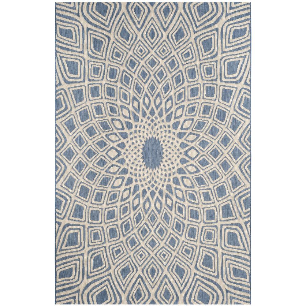 COURTYARD, BLUE / BEIGE, 5'-3" X 7'-7", Area Rug, CY6616-23321-5. Picture 1