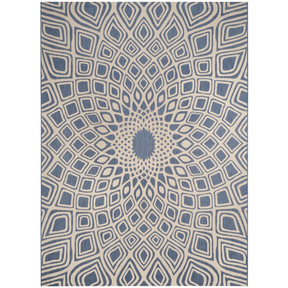COURTYARD, BLUE / BEIGE, 8' X 11', Area Rug, CY6616-23321-8. Picture 1