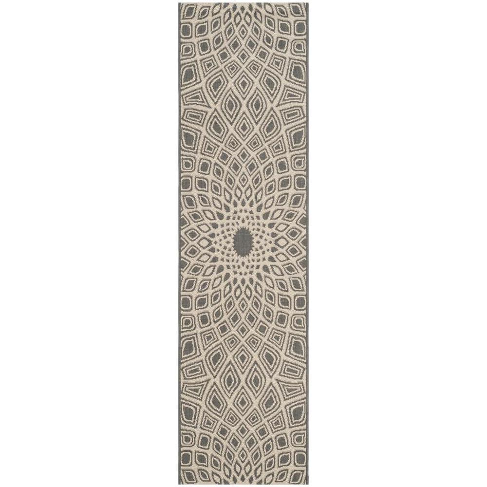 COURTYARD, ANTHRACITE / BEIGE, 2'-3" X 8', Area Rug, CY6616-23621-28. Picture 1