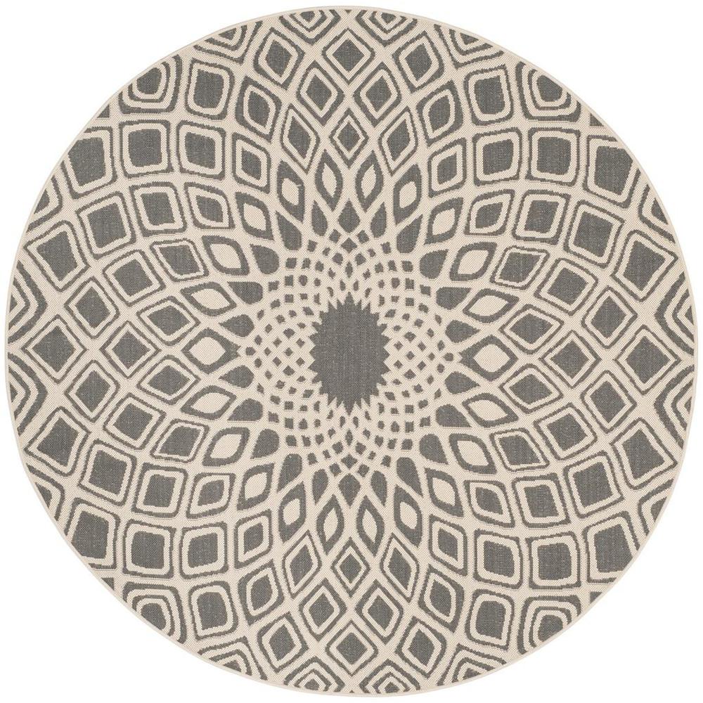 COURTYARD, ANTHRACITE / BEIGE, 6'-7" X 6'-7" Round, Area Rug, CY6616-23621-7R. Picture 1