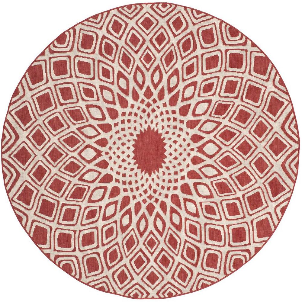 COURTYARD, RED / BEIGE, 6'-7" X 6'-7" Round, Area Rug, CY6616-23821-7R. Picture 1