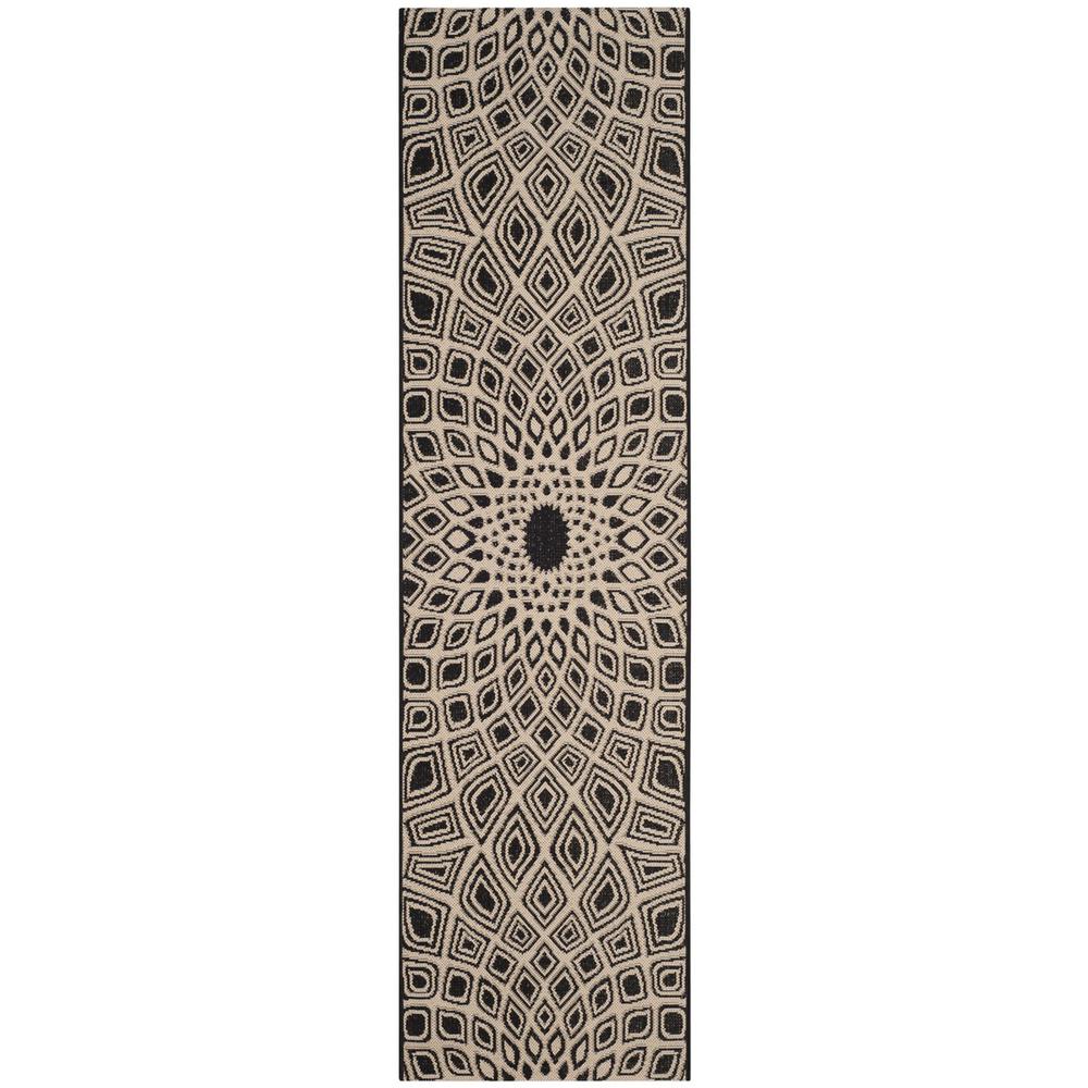 COURTYARD, BLACK / BEIGE, 2'-3" X 8', Area Rug, CY6616-25621-28. Picture 1