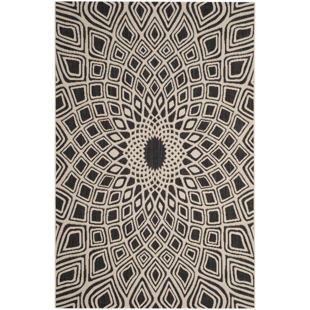 COURTYARD, BLACK / BEIGE, 5'-3" X 7'-7", Area Rug, CY6616-25621-5. Picture 1