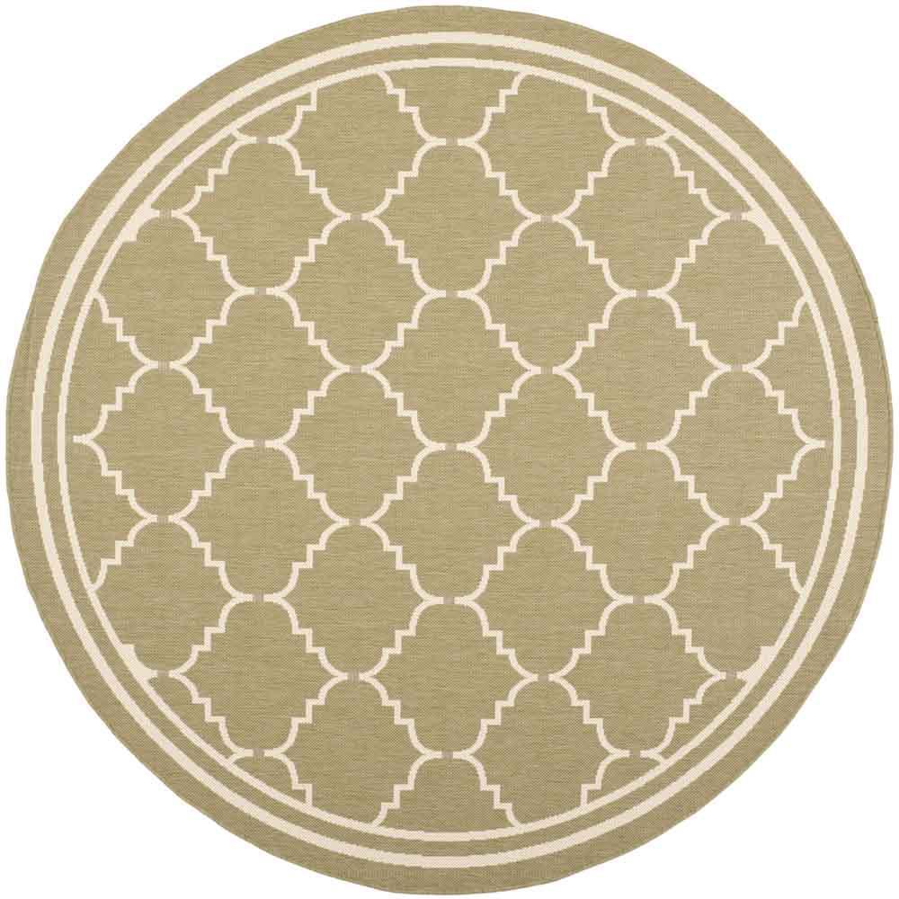 COURTYARD, GREEN / BEIGE, 6'-7" X 6'-7" Round, Area Rug, CY6889-244-7R. The main picture.
