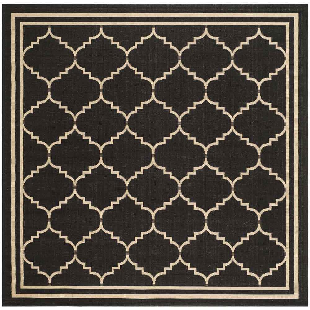 COURTYARD, BLACK / CREME, 6'-7" X 6'-7" Square, Area Rug, CY6889-26-7SQ. Picture 1