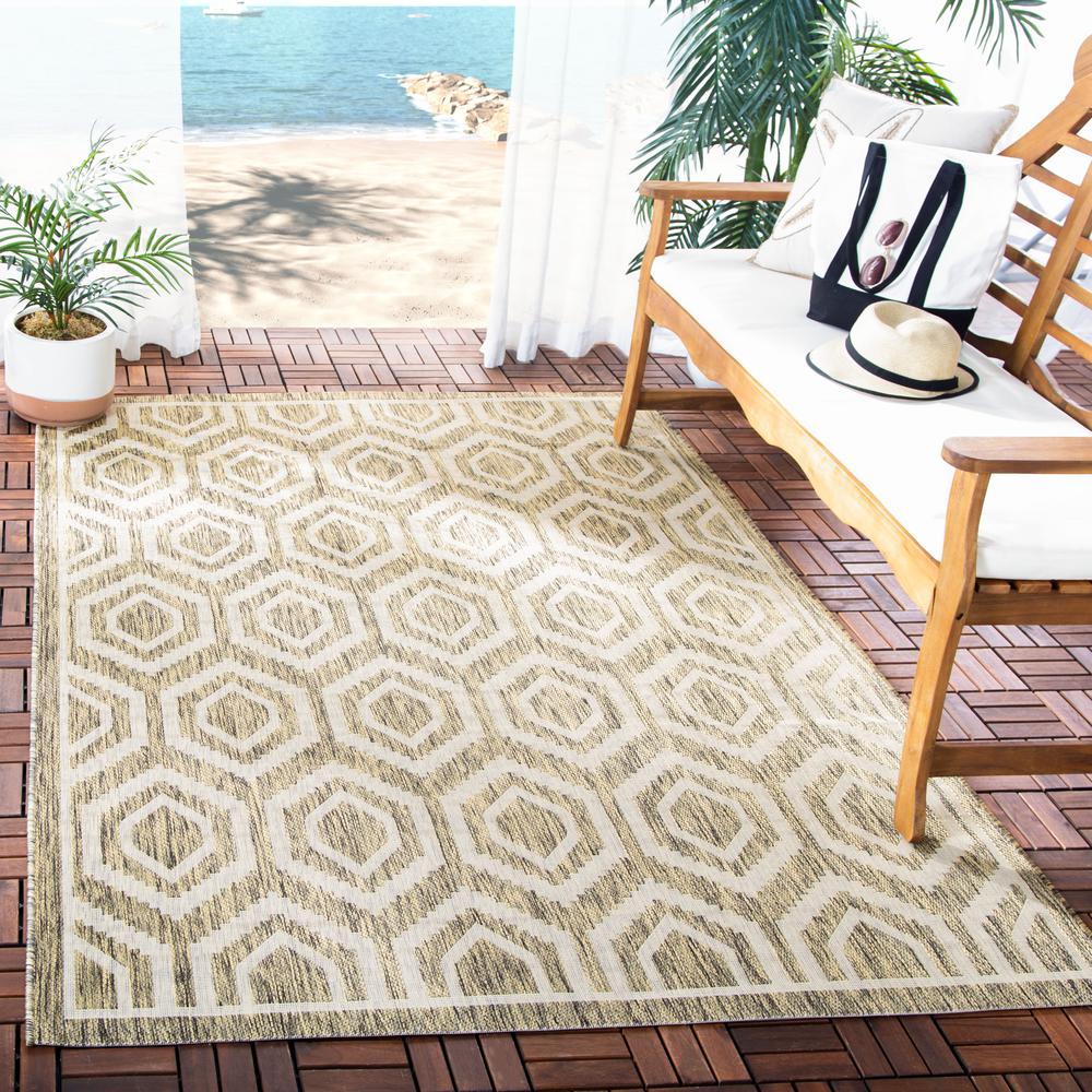 COURTYARD, BROWN / BONE, 5'-3" X 7'-7", Area Rug, CY6902-242-5. Picture 3