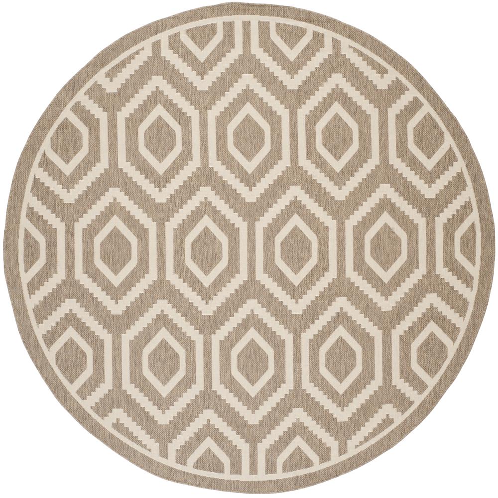 COURTYARD, BROWN / BONE, 7'-10" X 7'-10" Round, Area Rug, CY6902-242-8R. Picture 1