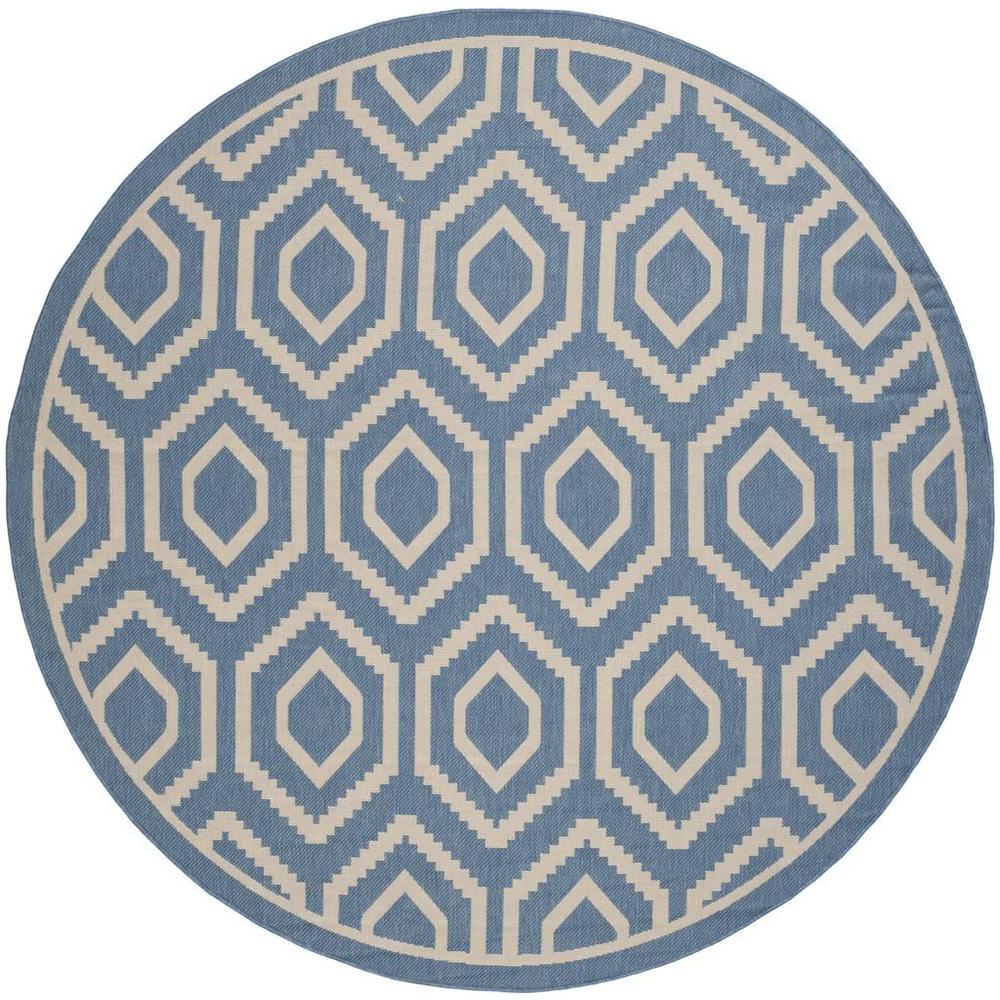 COURTYARD, BLUE / BEIGE, 7'-10" X 7'-10" Round, Area Rug, CY6902-243-8R. Picture 1