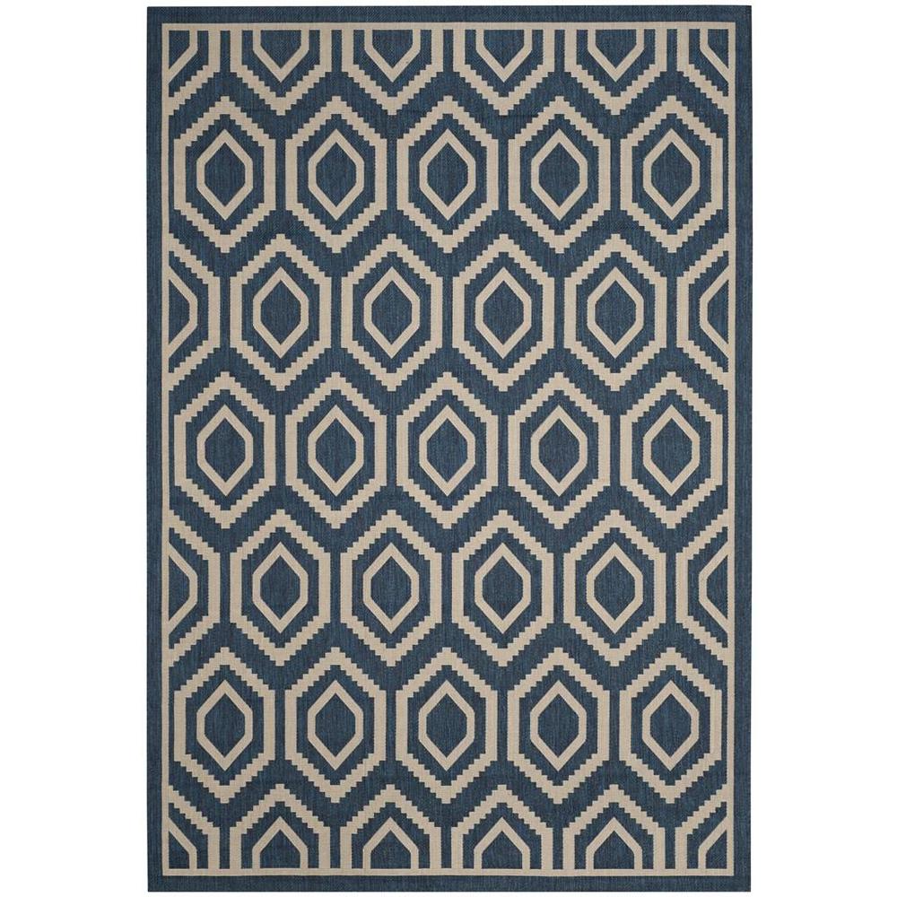 COURTYARD, NAVY / BEIGE, 6'-7" X 9'-6", Area Rug, CY6902-268-6. Picture 1