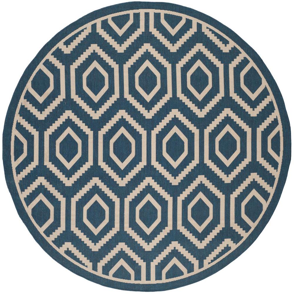 COURTYARD, NAVY / BEIGE, 7'-10" X 7'-10" Round, Area Rug, CY6902-268-8R. The main picture.