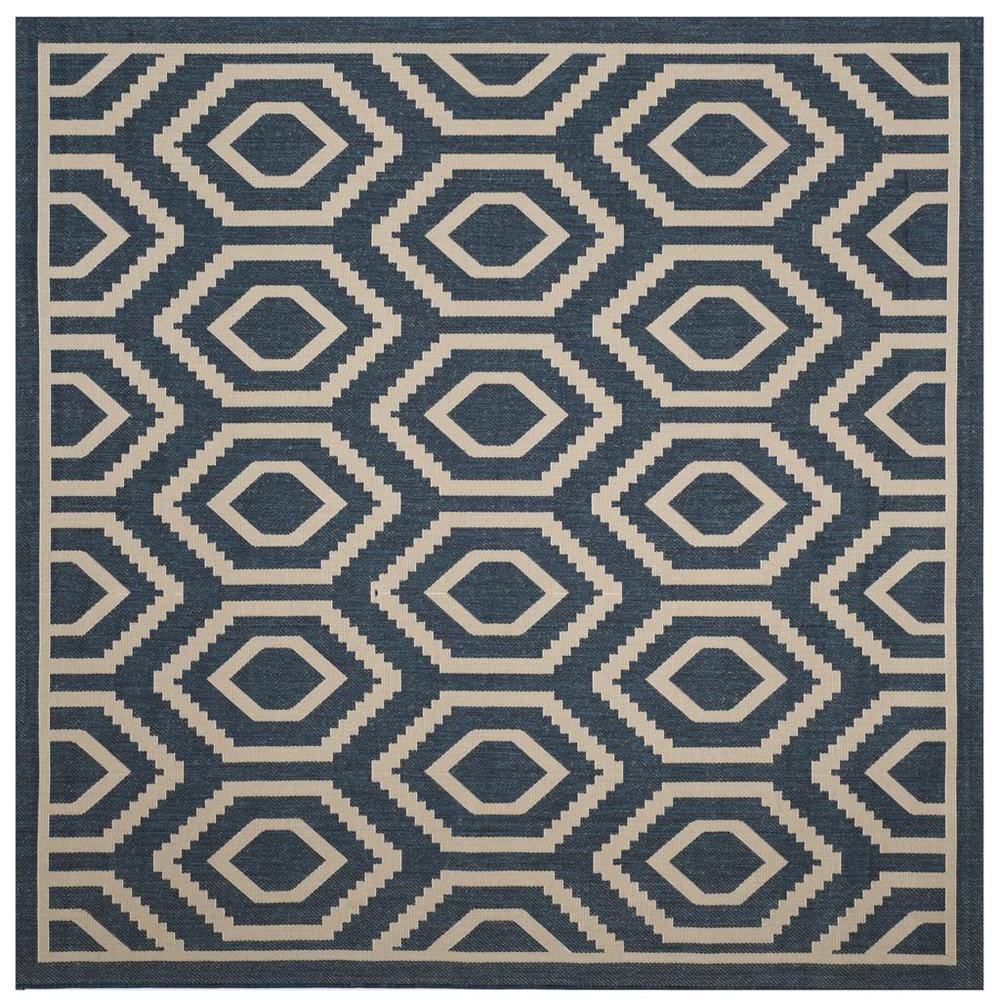 COURTYARD, NAVY / BEIGE, 7'-10" X 7'-10" Square, Area Rug, CY6902-268-8SQ. Picture 1