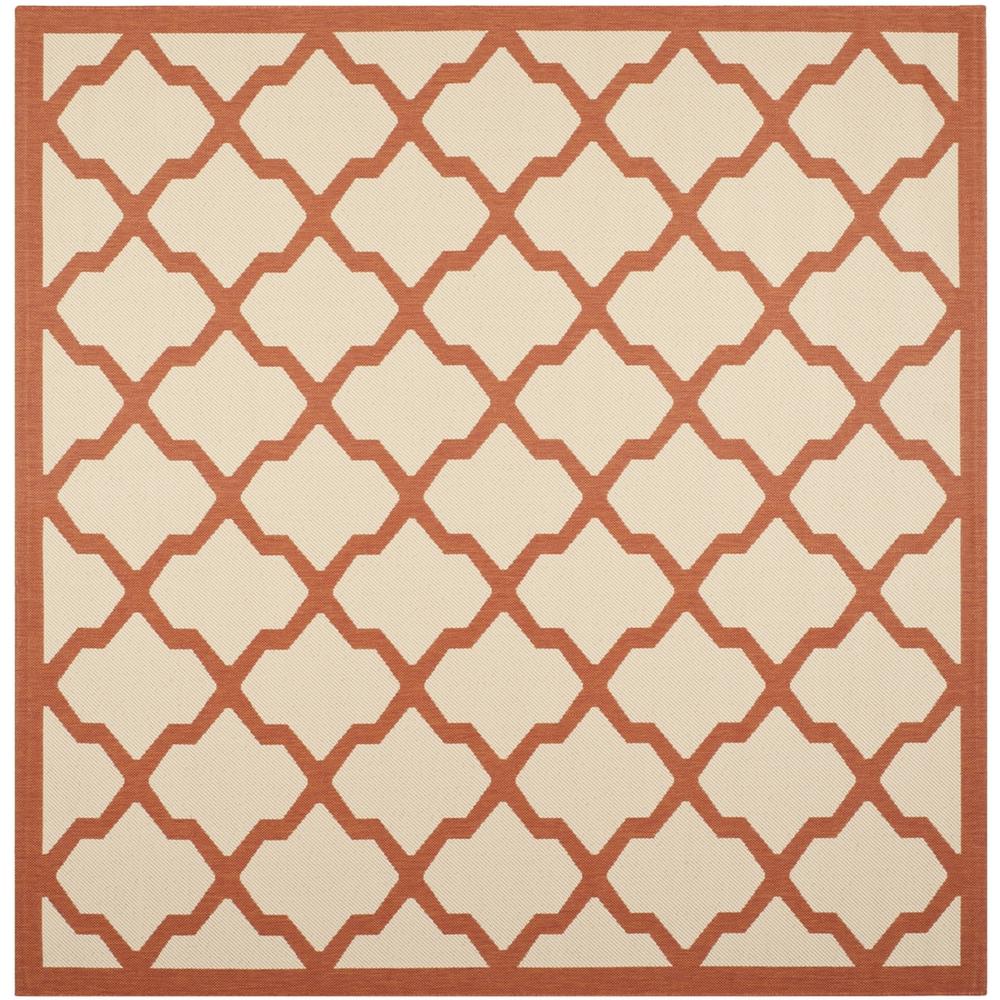 COURTYARD, BEIGE / TERRACOTTA, 7'-10" X 7'-10" Square, Area Rug. Picture 1
