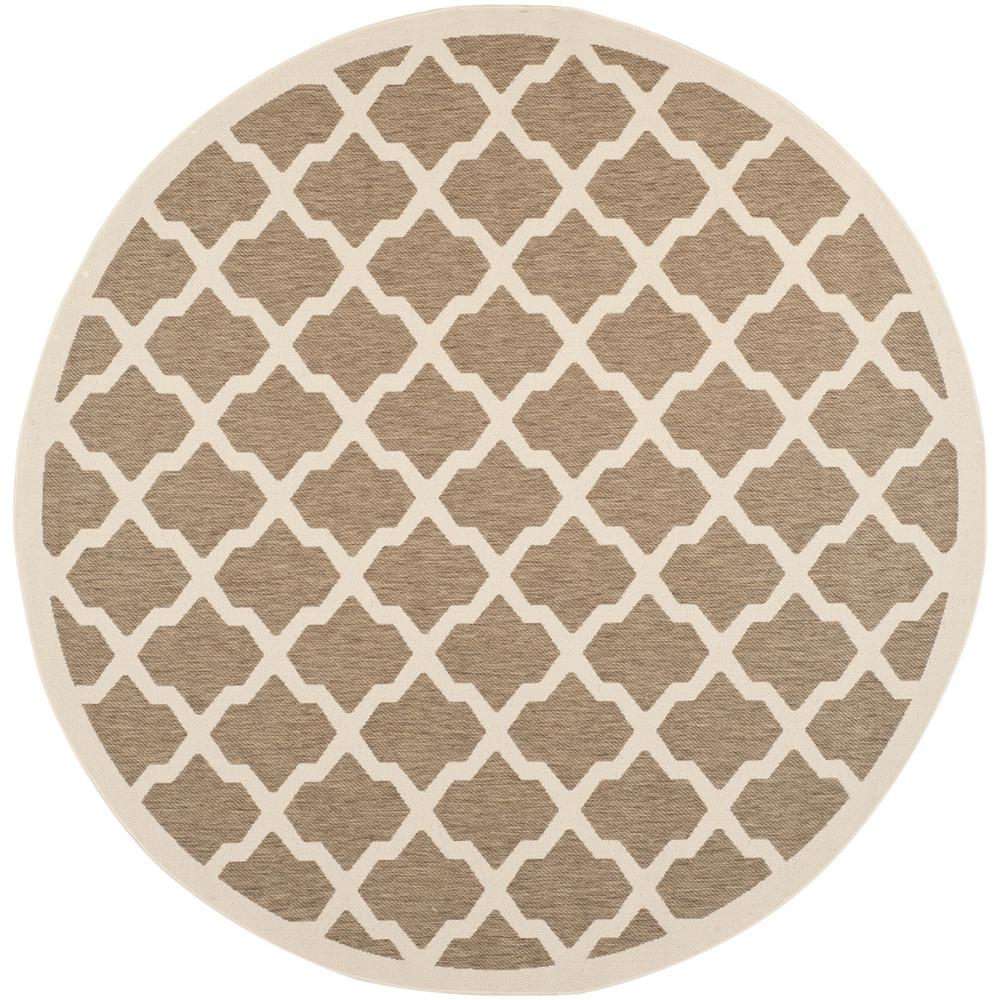 COURTYARD, BROWN / BONE, 7'-10" X 7'-10" Round, Area Rug, CY6903-242-8R. Picture 1