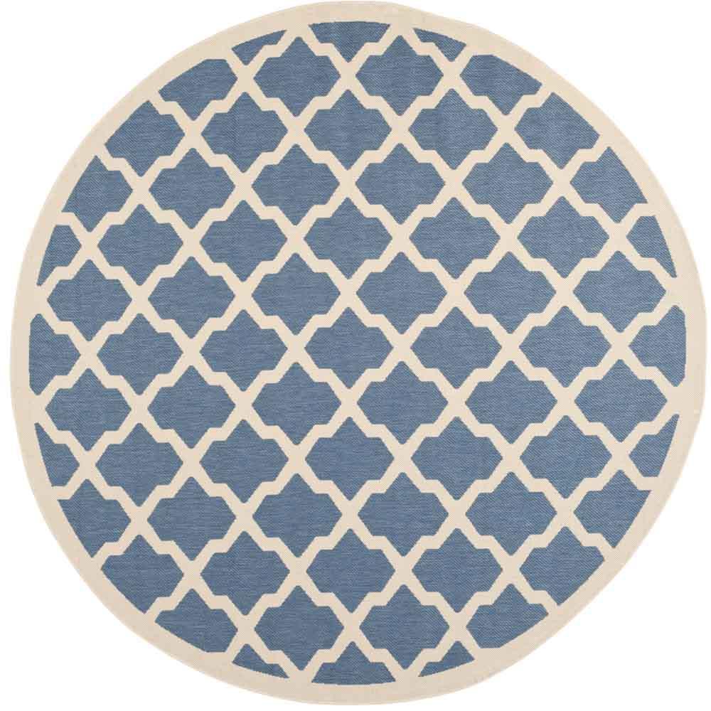 COURTYARD, BLUE / BEIGE, 7'-10" X 7'-10" Round, Area Rug, CY6903-243-8R. The main picture.