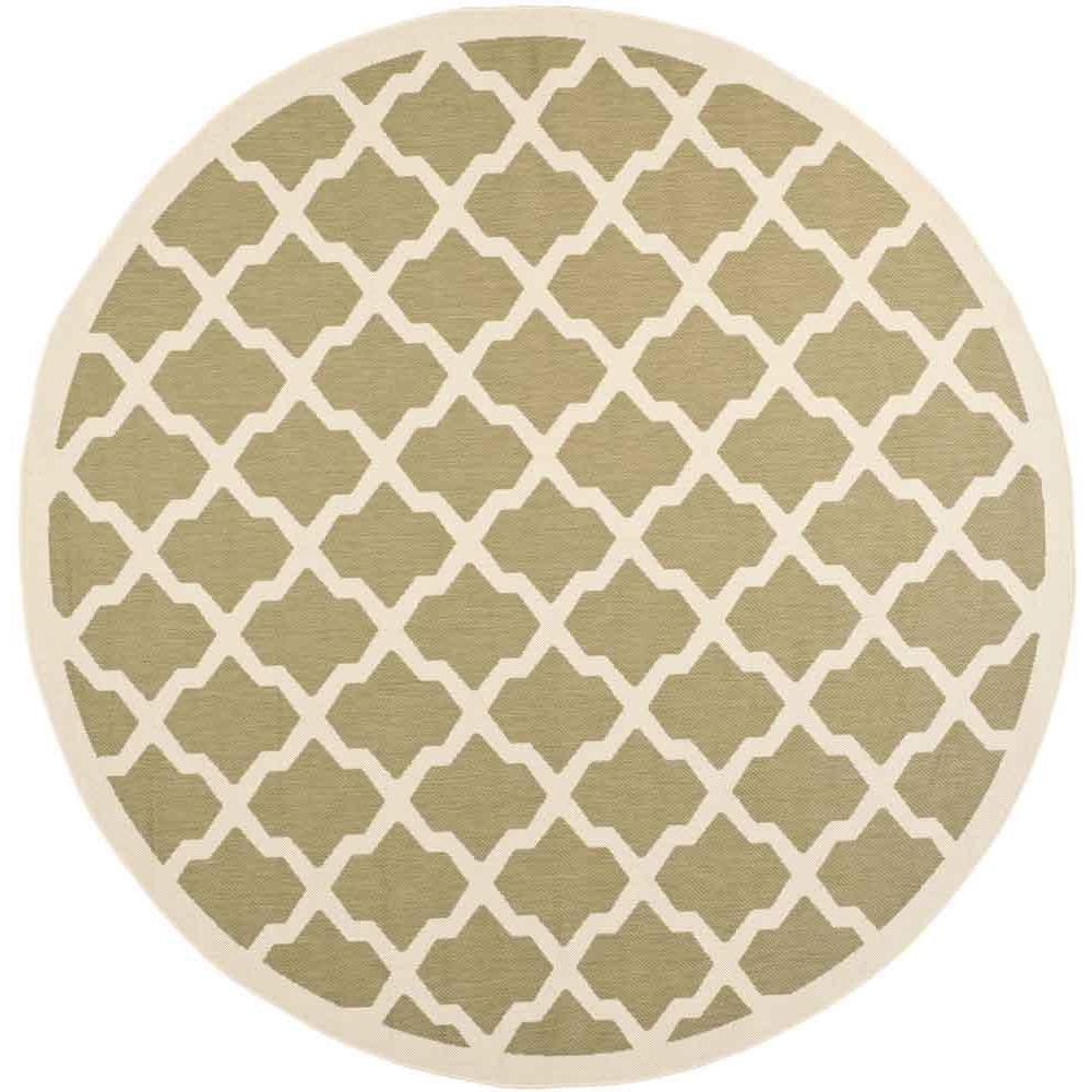 COURTYARD, GREEN / BEIGE, 7'-10" X 7'-10" Round, Area Rug, CY6903-244-8R. The main picture.