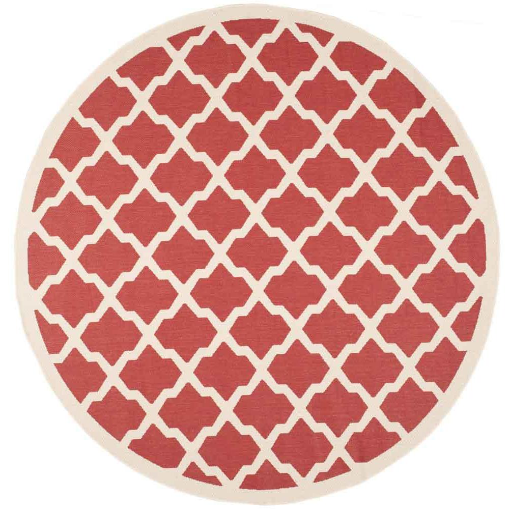 COURTYARD, RED / BONE, 7'-10" X 7'-10" Round, Area Rug, CY6903-248-8R. Picture 1