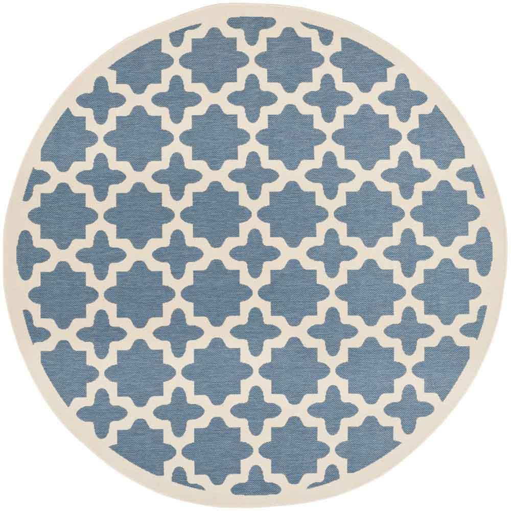 COURTYARD, BLUE / BEIGE, 5'-3" X 5'-3" Round, Area Rug, CY6913-243-5R. The main picture.