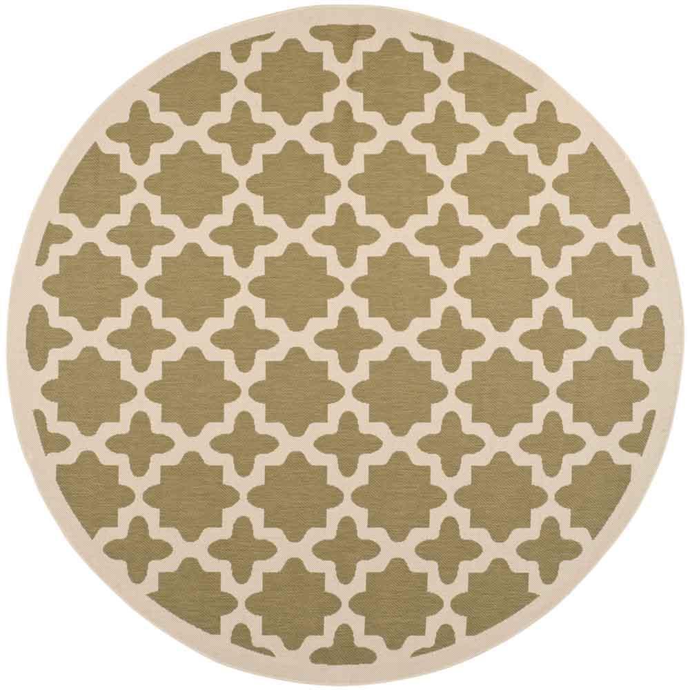 COURTYARD, GREEN / BEIGE, 7'-10" X 7'-10" Round, Area Rug, CY6913-244-8R. Picture 1