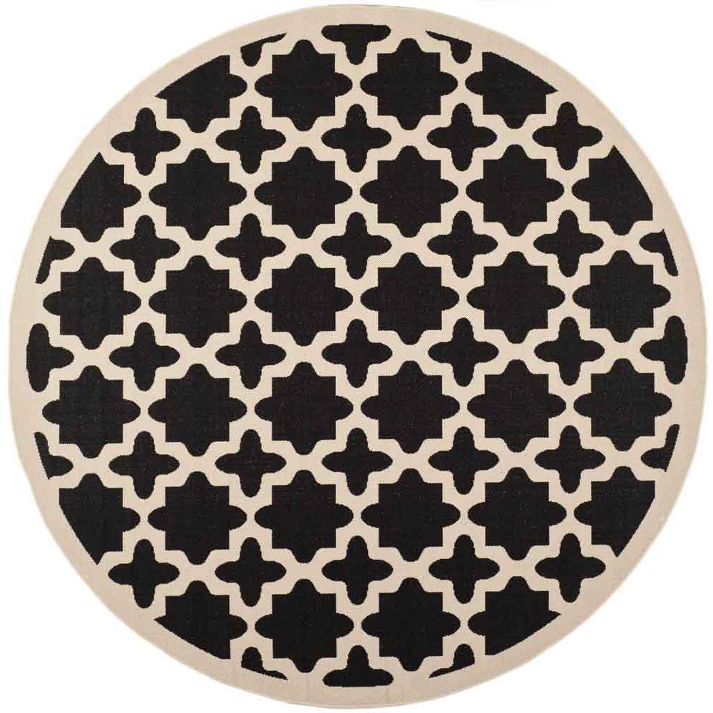 COURTYARD, BLACK / BEIGE, 4' X 4' Round, Area Rug, CY6913-266-4R. Picture 1
