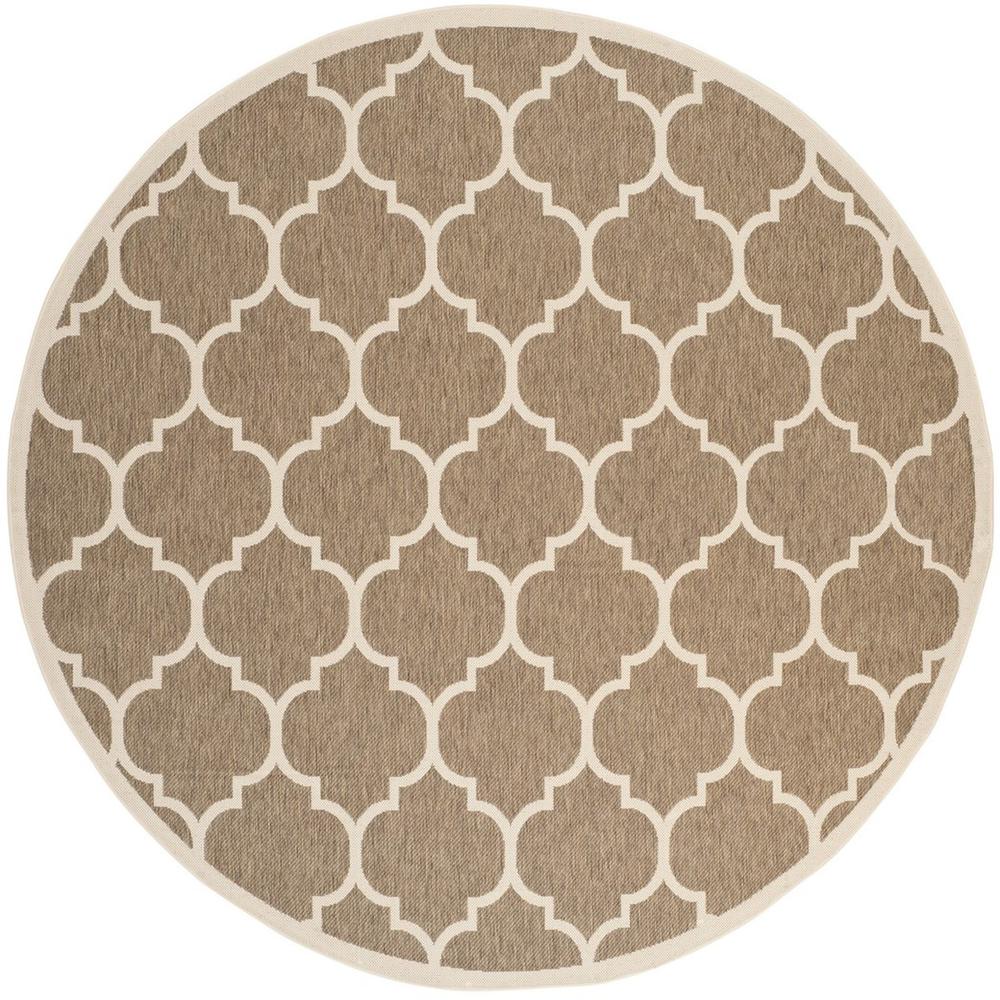 COURTYARD, BROWN / BONE, 7'-10" X 7'-10" Round, Area Rug, CY6914-242-8R. Picture 1