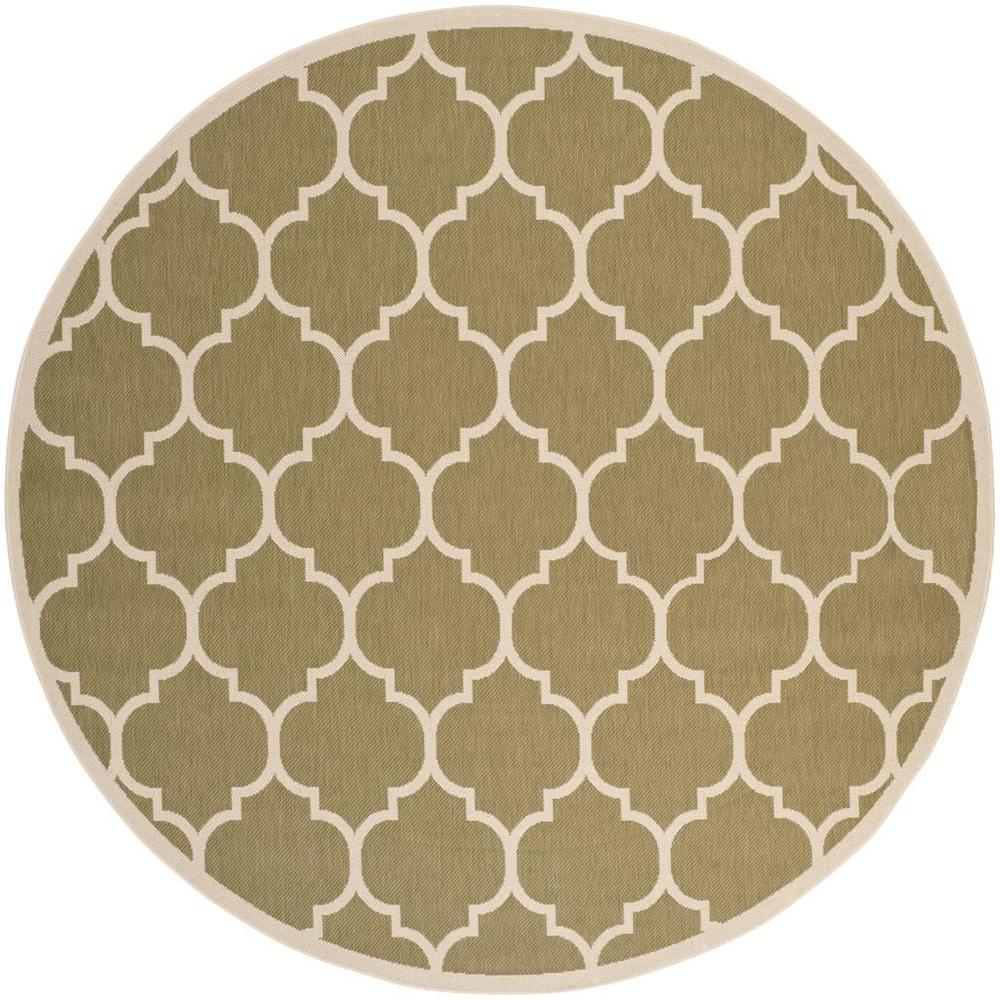 COURTYARD, GREEN / BEIGE, 7'-10" X 7'-10" Round, Area Rug, CY6914-244-8R. Picture 1