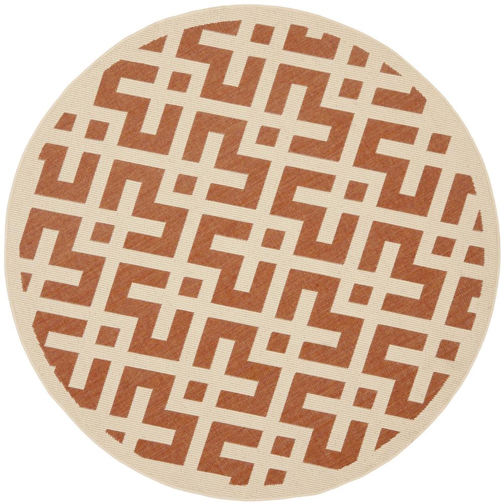 COURTYARD, TERRACOTTA / BONE, 5'-3" X 5'-3" Round, Area Rug, CY6915-231-5R. Picture 1