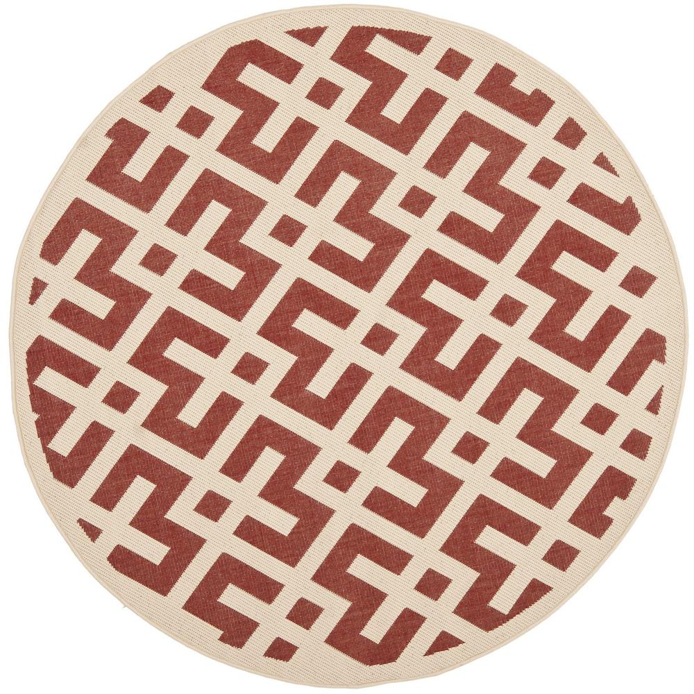 COURTYARD, RED / BONE, 5'-3" X 5'-3" Round, Area Rug, CY6915-238-5R. Picture 1