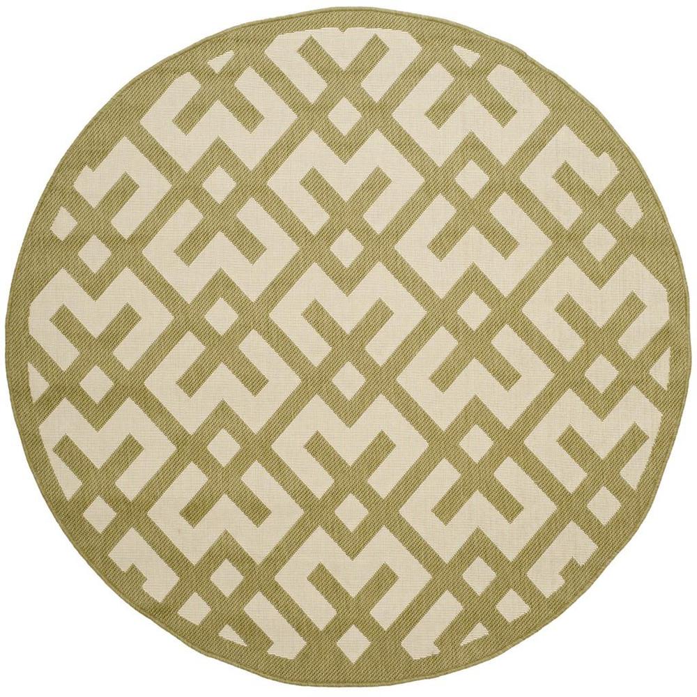 COURTYARD, BEIGE / GREEN, 5'-3" X 5'-3" Round, Area Rug, CY6915-244-5R. Picture 1