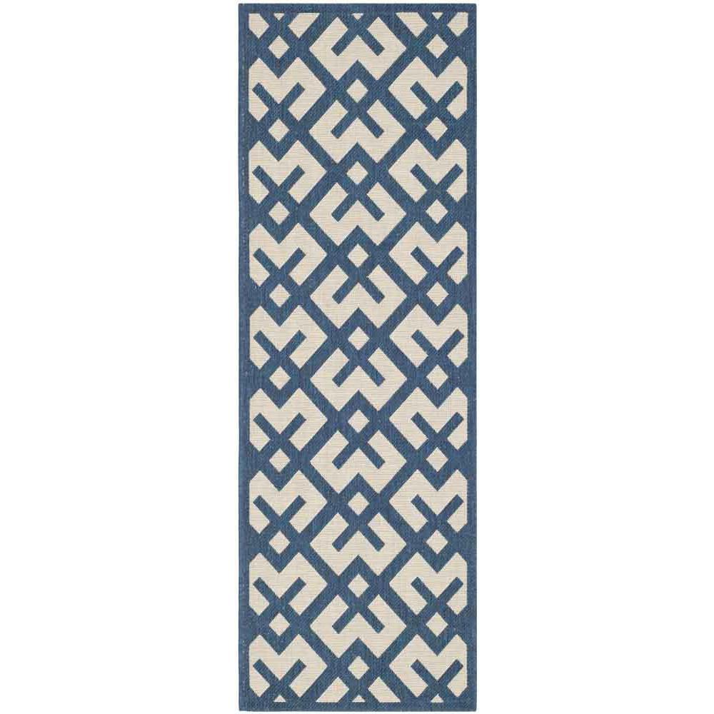 COURTYARD, NAVY / BEIGE, 2'-3" X 10', Area Rug, CY6915-268-210. The main picture.