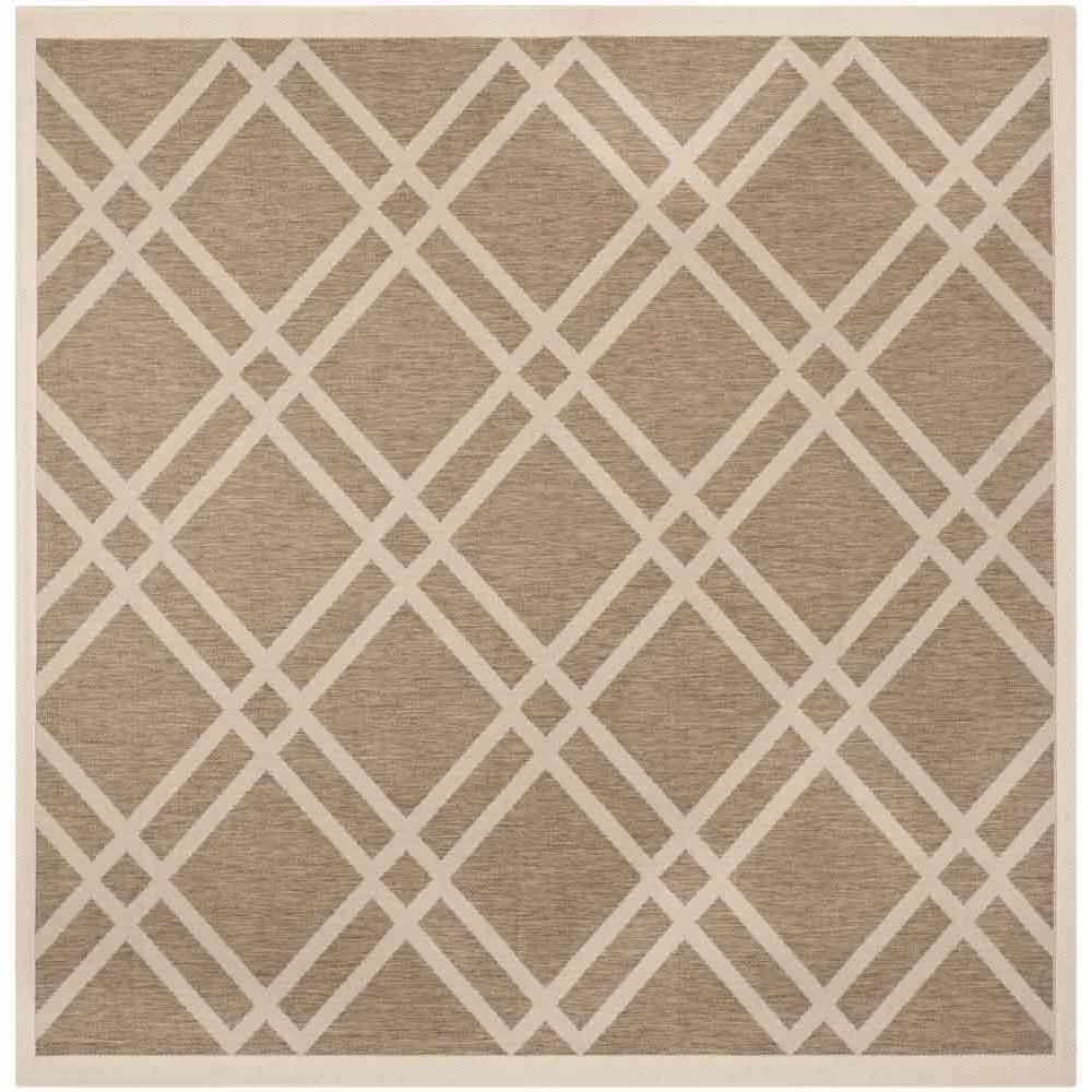 COURTYARD, BROWN / BONE, 7'-10" X 7'-10" Square, Area Rug, CY6923-242-8SQ. Picture 1