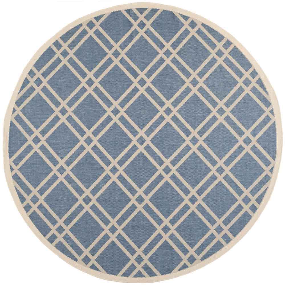COURTYARD, BLUE / BEIGE, 7'-10" X 7'-10" Round, Area Rug, CY6923-243-8R. Picture 1