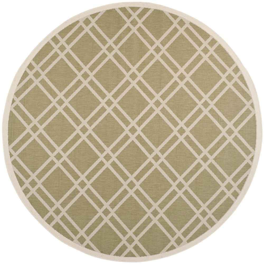 COURTYARD, GREEN / BEIGE, 7'-10" X 7'-10" Round, Area Rug, CY6923-244-8R. The main picture.