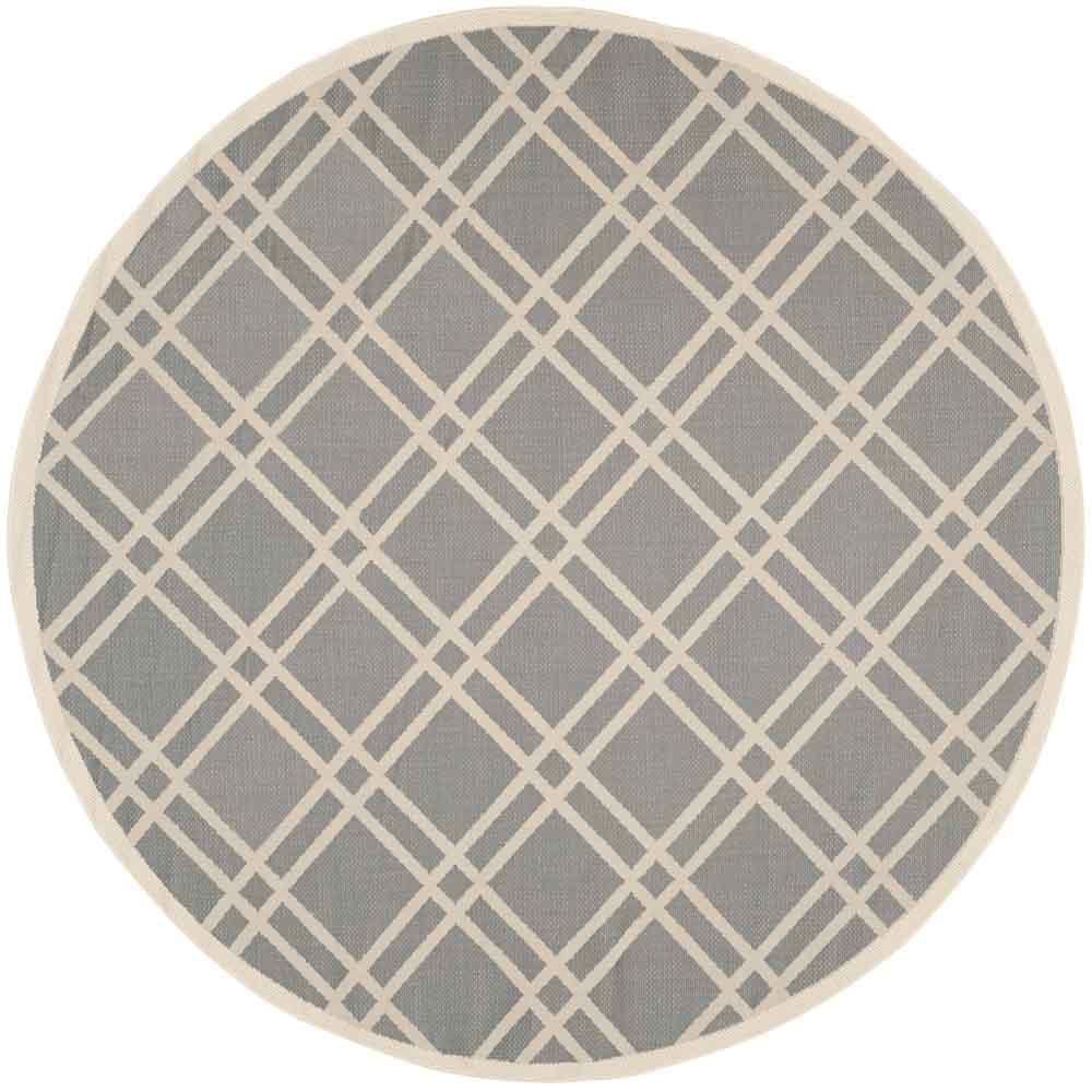 COURTYARD, ANTHRACITE / BEIGE, 7'-10" X 7'-10" Round, Area Rug, CY6923-246-8R. Picture 1