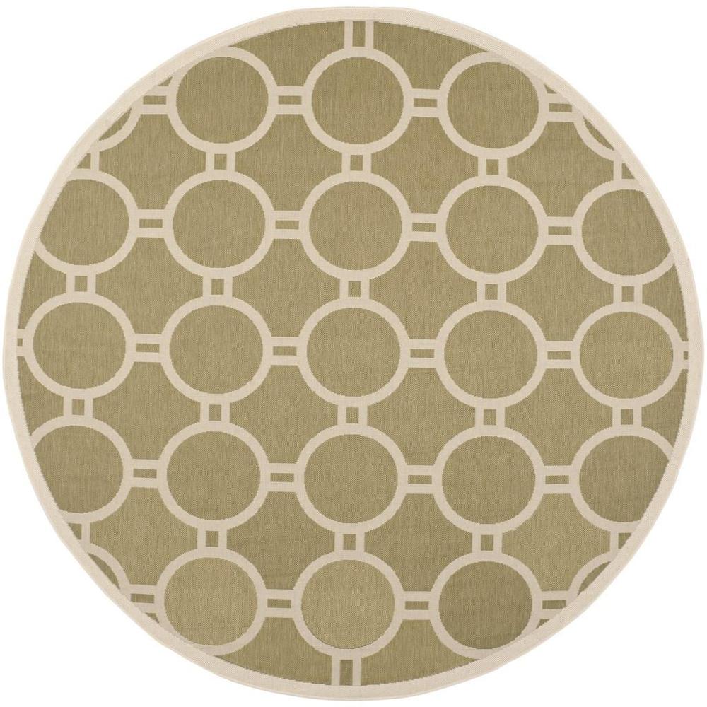 COURTYARD, GREEN / BEIGE, 7'-10" X 7'-10" Round, Area Rug, CY6924-244-8R. Picture 1