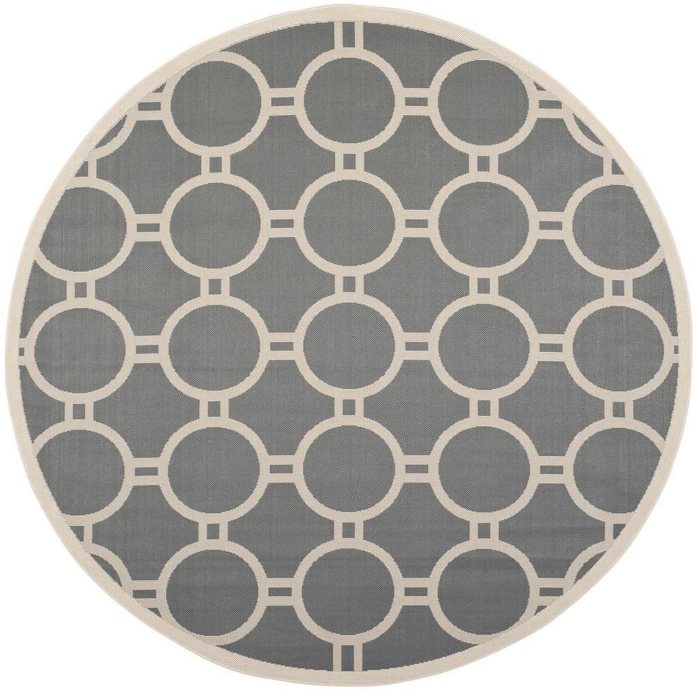 COURTYARD, ANTHRACITE / BEIGE, 7'-10" X 7'-10" Round, Area Rug, CY6924-246-8R. Picture 1