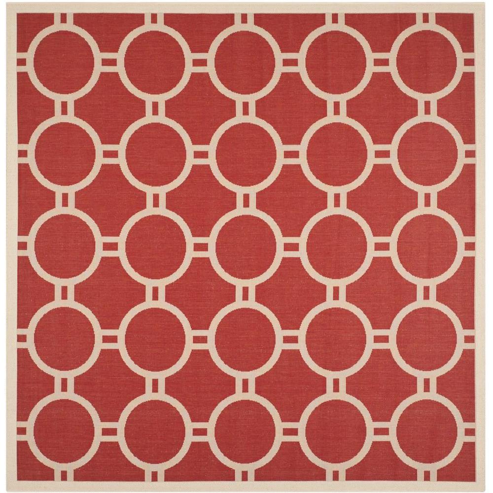 COURTYARD, RED / BONE, 7'-10" X 7'-10" Square, Area Rug, CY6924-248-8SQ. Picture 1