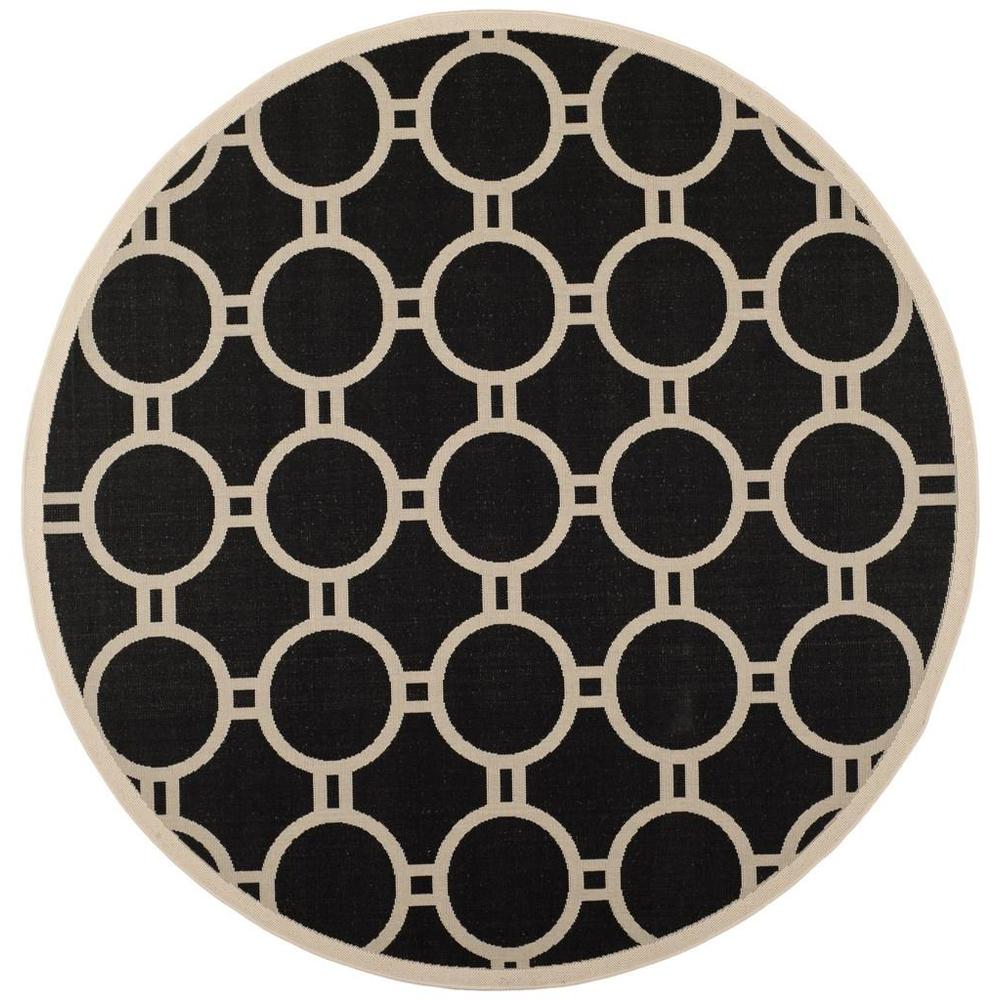 COURTYARD, BLACK / BEIGE, 7'-10" X 7'-10" Round, Area Rug, CY6924-266-8R. Picture 1