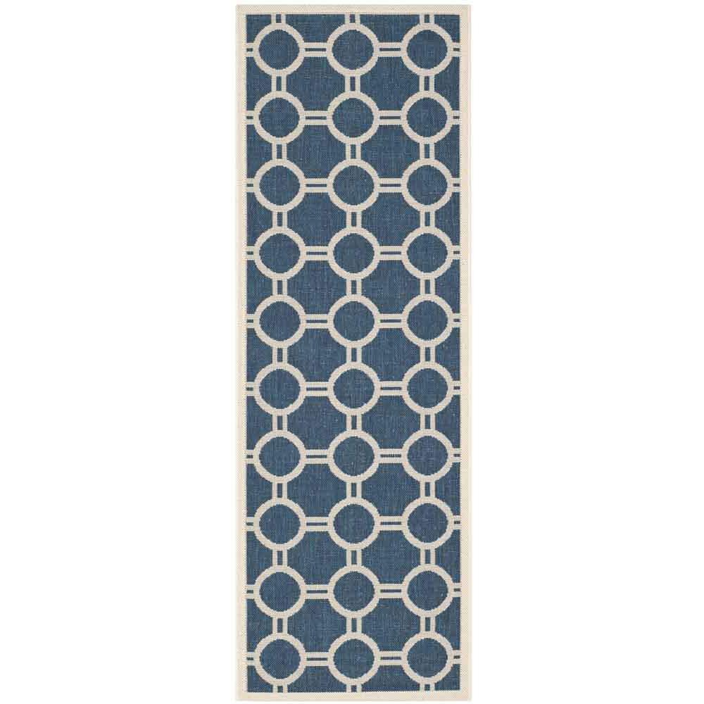 COURTYARD, NAVY / BEIGE, 2'-3" X 10', Area Rug, CY6924-268-210. Picture 1