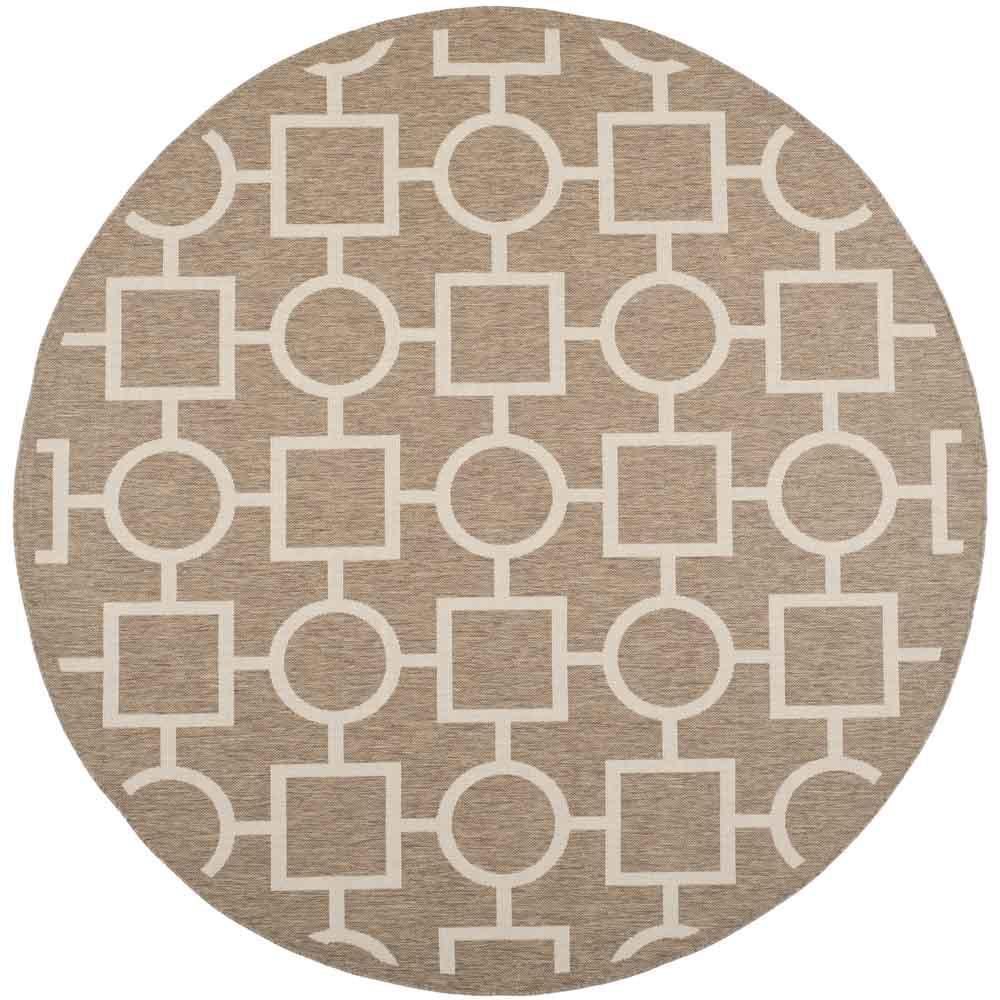 COURTYARD, BROWN / BONE, 7'-10" X 7'-10" Round, Area Rug, CY6925-242-8R. Picture 1