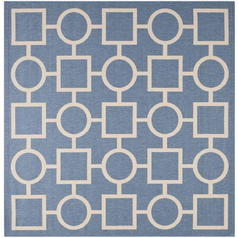 COURTYARD, BLUE / BEIGE, 7'-10" X 7'-10" Square, Area Rug, CY6925-243-8SQ. Picture 1