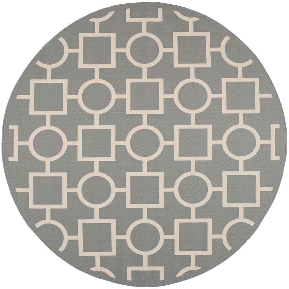 COURTYARD, ANTHRACITE / BEIGE, 7'-10" X 7'-10" Round, Area Rug, CY6925-246-8R. Picture 1