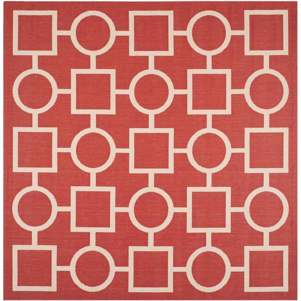 COURTYARD, RED / BONE, 7'-10" X 7'-10" Square, Area Rug, CY6925-248-8SQ. Picture 1