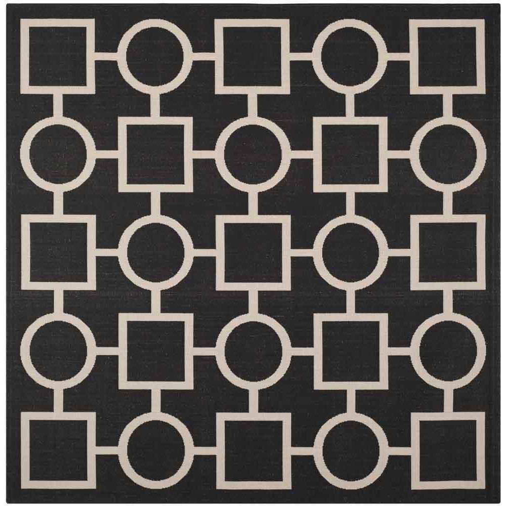 COURTYARD, BLACK / BEIGE, 7'-10" X 7'-10" Square, Area Rug, CY6925-266-8SQ. Picture 1