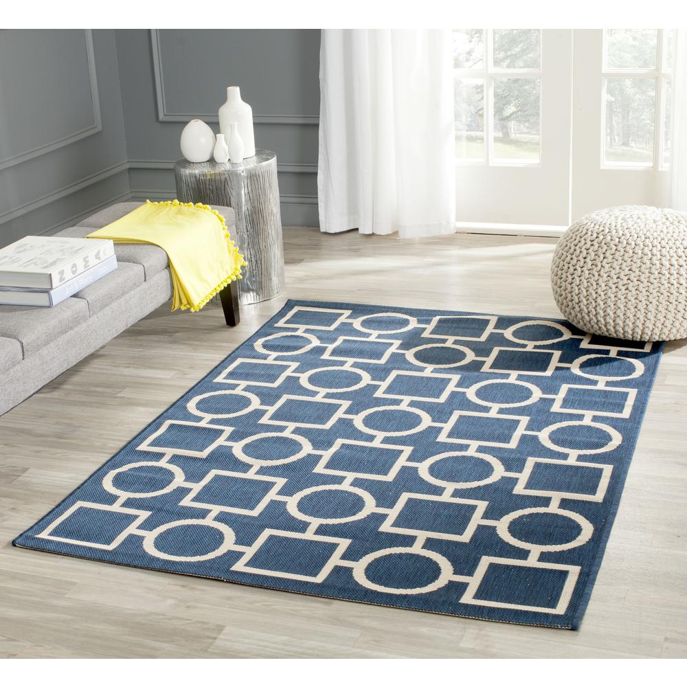 COURTYARD, NAVY / BEIGE, 4' X 5'-7", Area Rug, CY6925-268-4. Picture 1