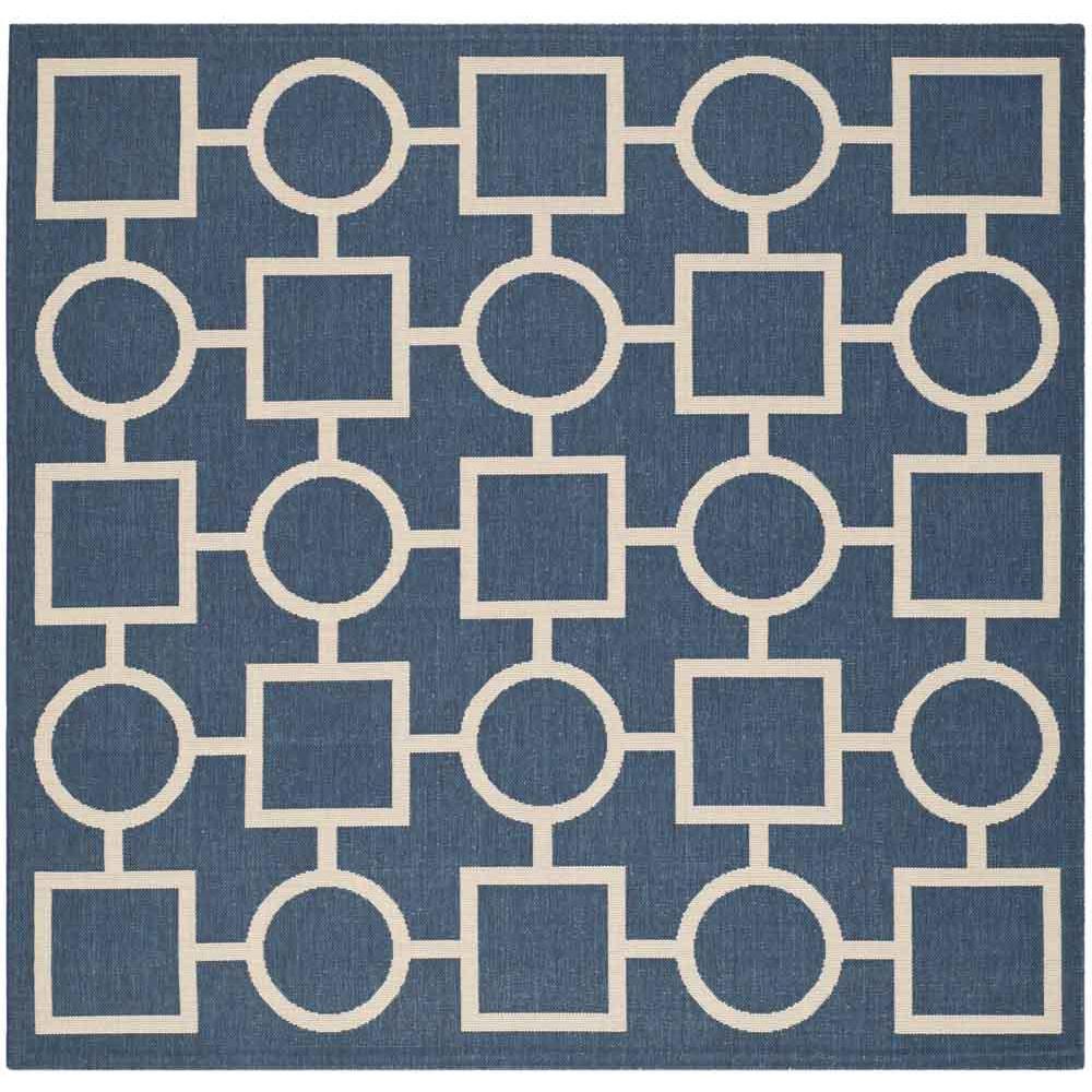 COURTYARD, NAVY / BEIGE, 6'-7" X 6'-7" Square, Area Rug, CY6925-268-7SQ. Picture 1