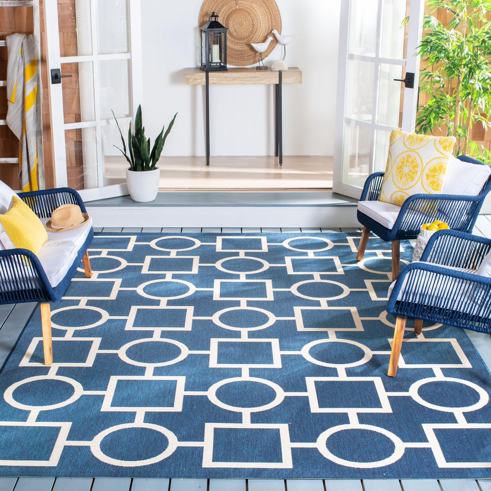 COURTYARD, NAVY / BEIGE, 8' X 11', Area Rug, CY6925-268-8. Picture 3