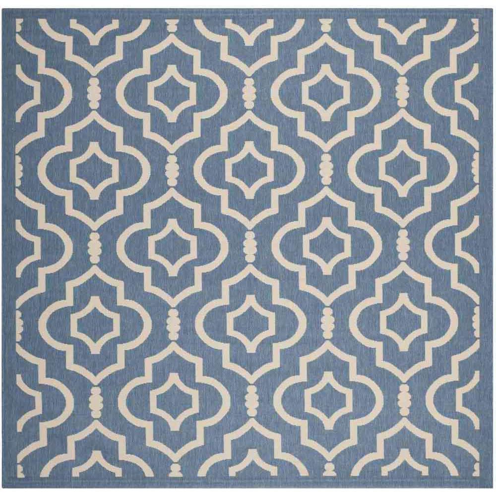 COURTYARD, BLUE / BEIGE, 7'-10" X 7'-10" Square, Area Rug, CY6926-243-8SQ. Picture 1